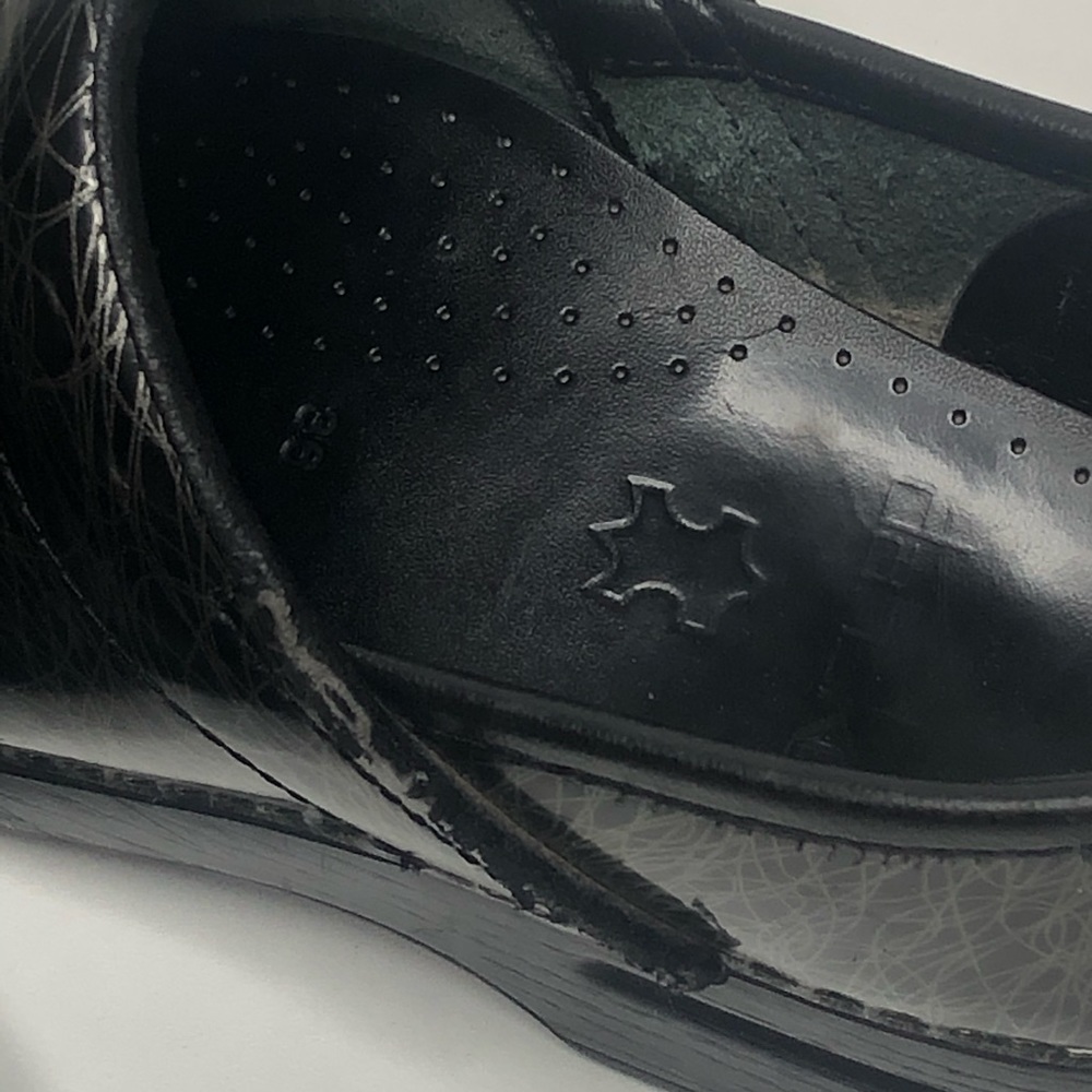 Dansko Black & Silver Patterned Clog Shoes - image 7